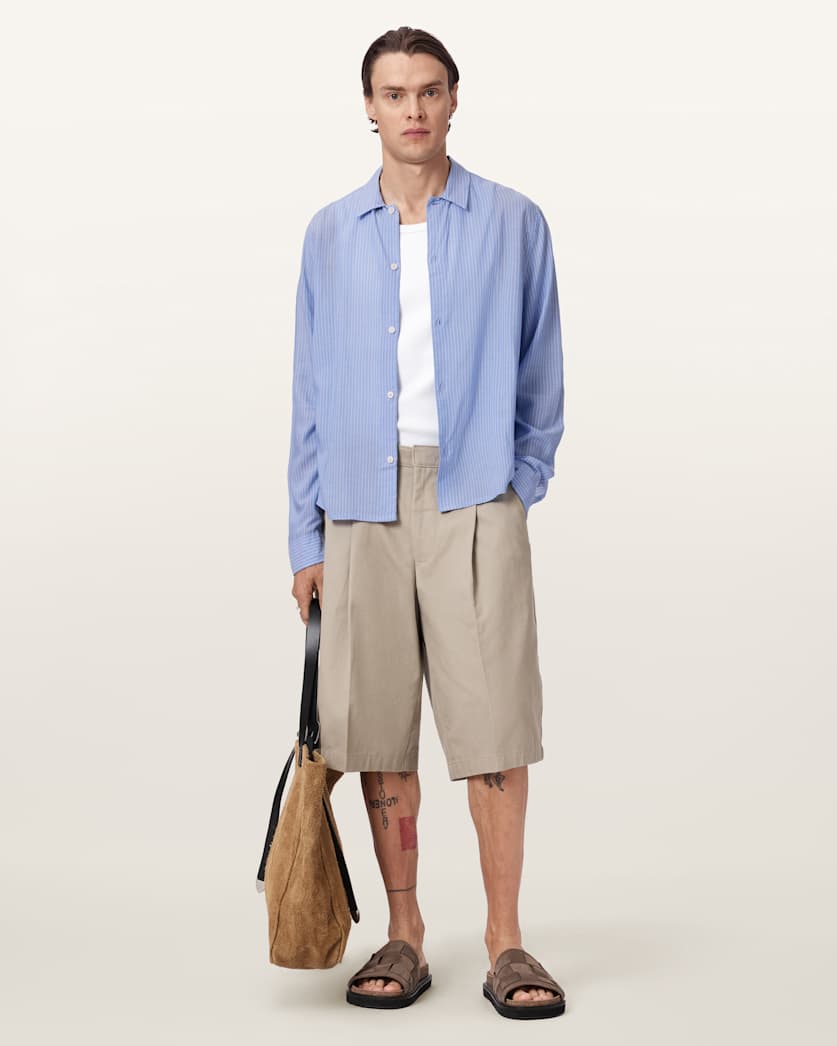 Furrow Long Sleeve Boxy Striped Shirt