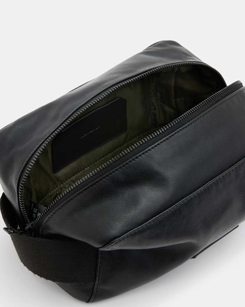 Kobe Leather Logo Printed Wash Bag