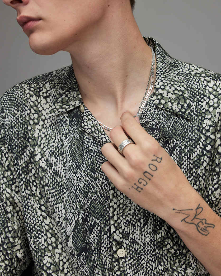 Tiga Camo Sterling Silver Band Ring