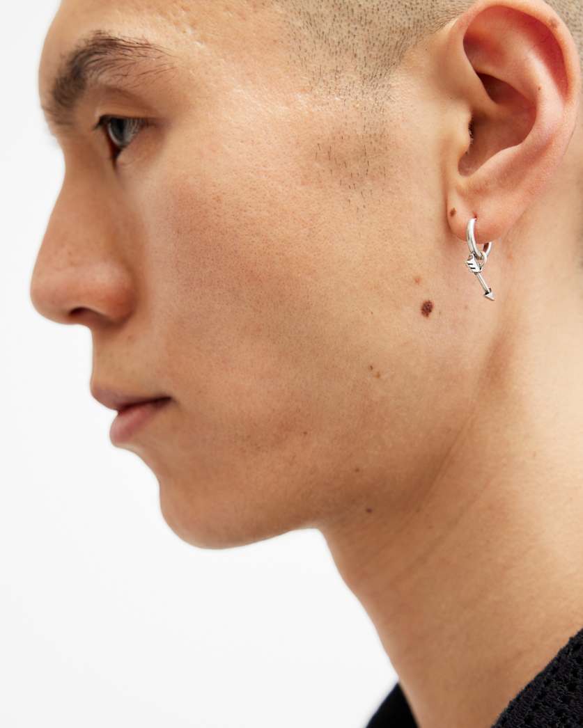 Arrow Sterling Silver Hoop Earring