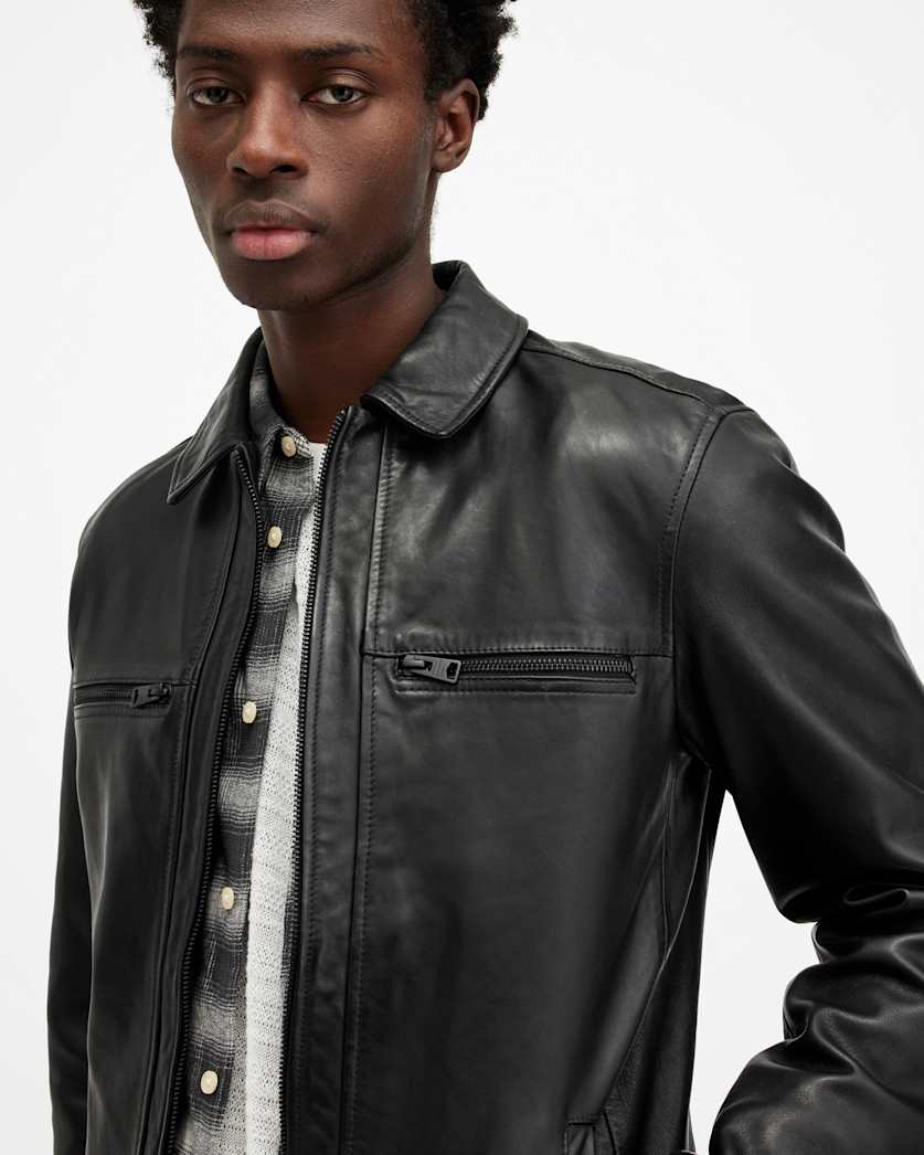Luck Zip Up Leather Jacket