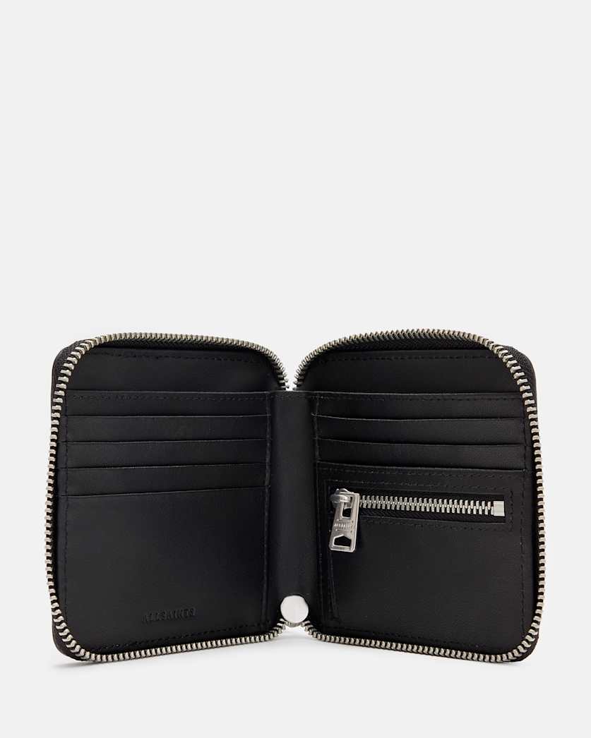 Zip Round Leather Wallet