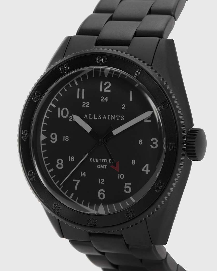 Subtitled GMT V Matte Black Stainless steel Watch