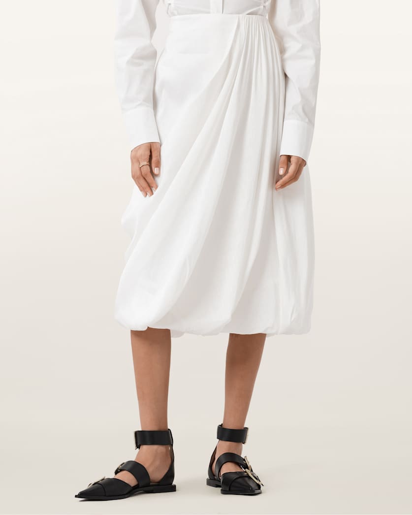 Nia Draped Midi Skirt