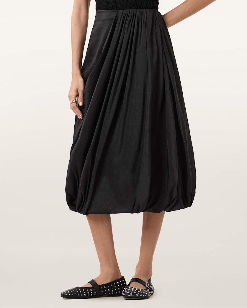 Nia Draped Midi Skirt