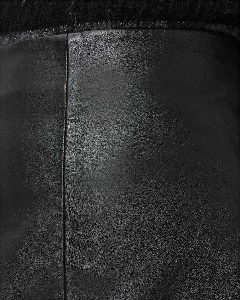 Renai Slim Fit Leather Mini Skirt