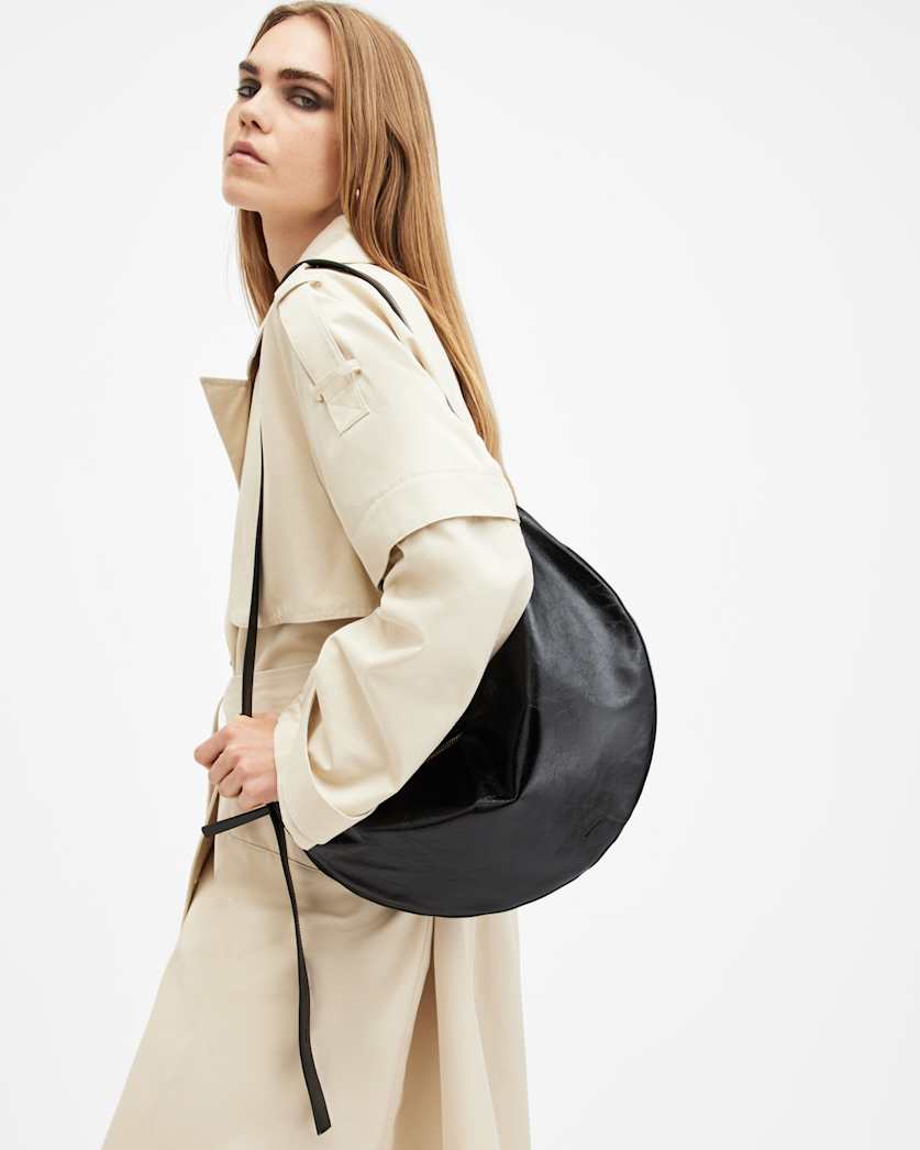 Half Moon Leather Shoulder Bag