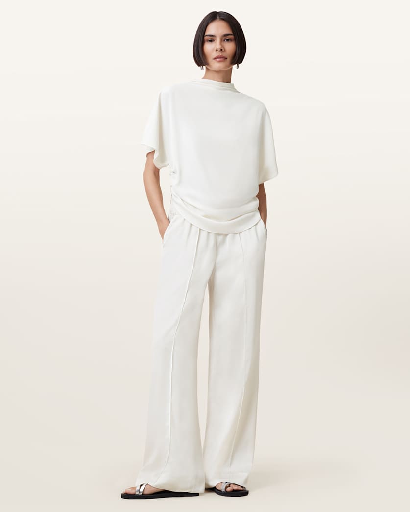 Leslie Satin Short Sleeve Top