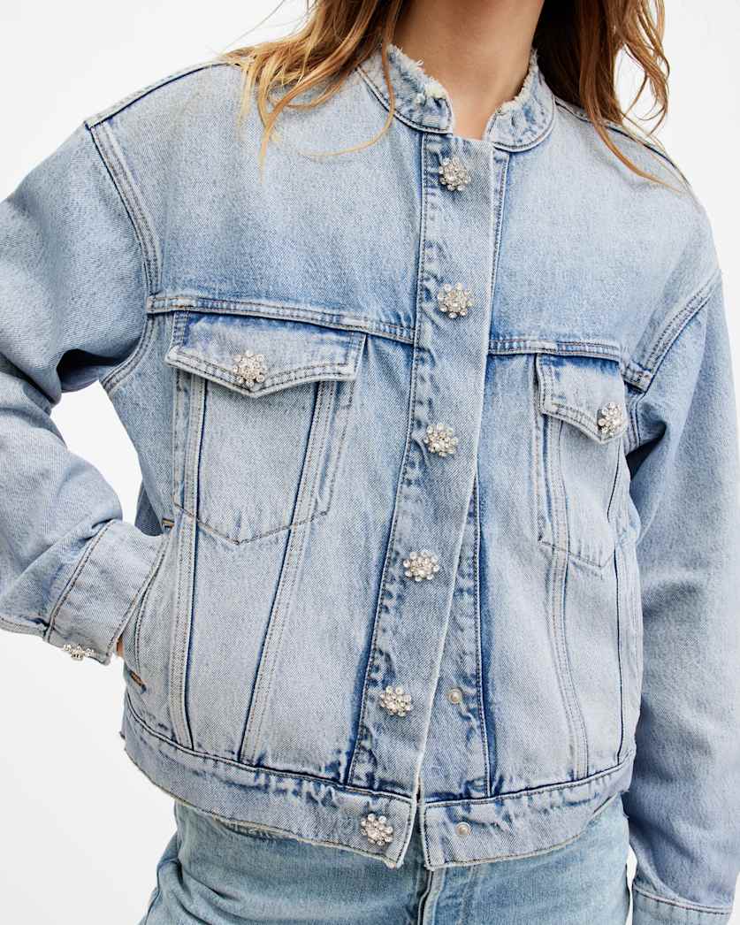 Bella Diamond Button Denim Jacket