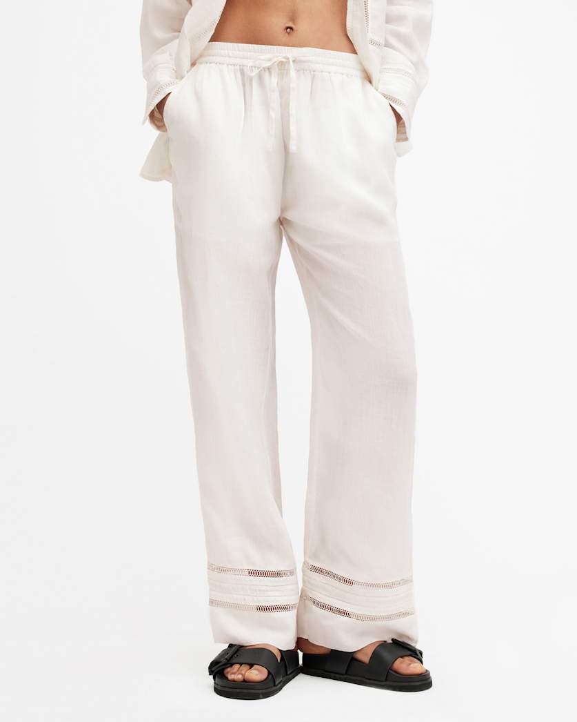 Jade Linen Wide Leg Trousers