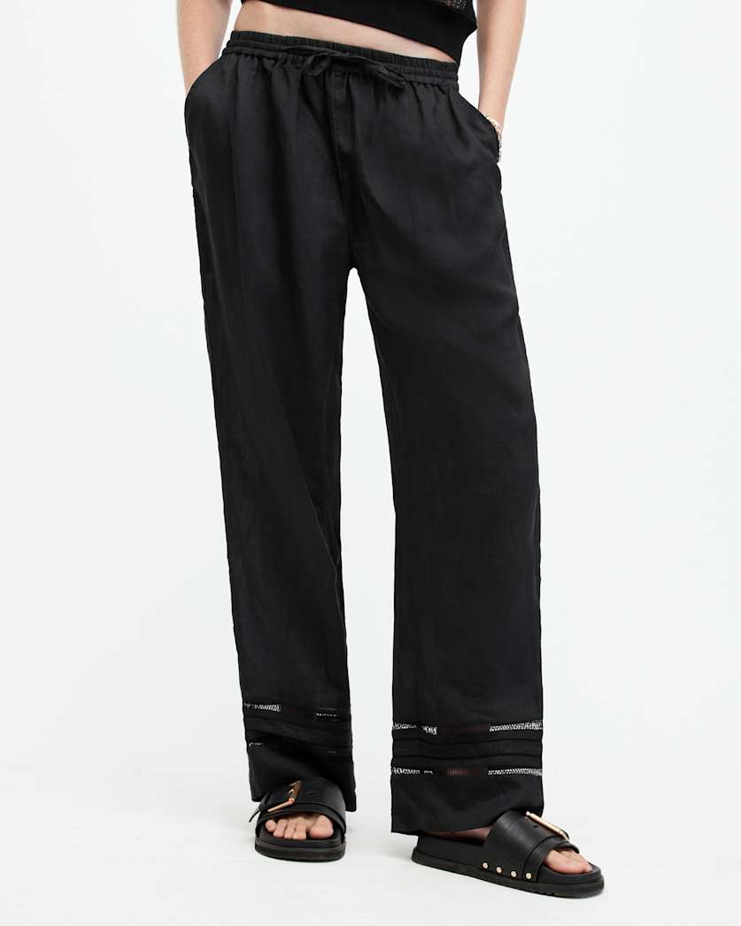 Jade Linen Wide Leg Trousers
