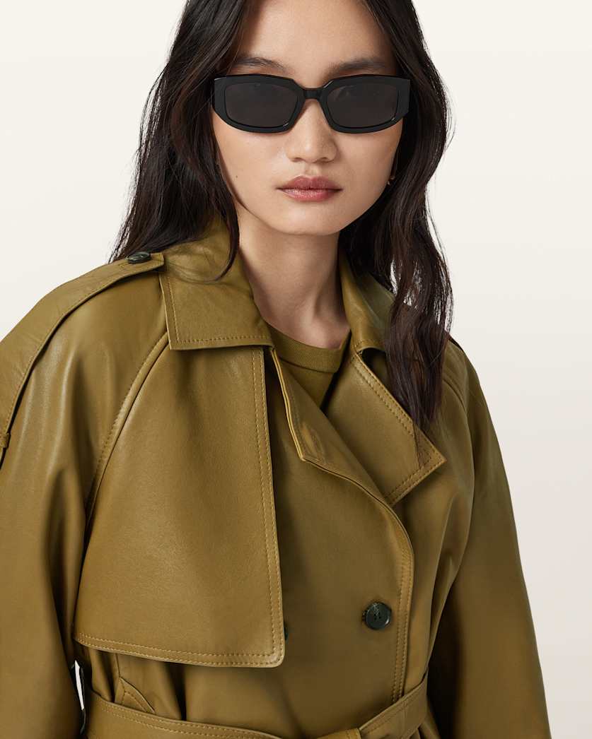 Reed Cropped Leather Trench