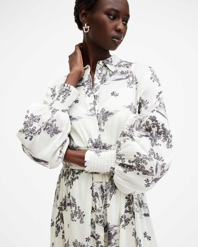 Skye Floral Asymmetric Hem Midi Dress