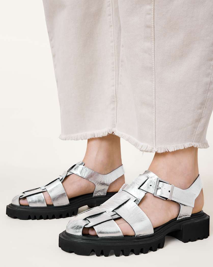 Tess Chunky Metallic Leather Sandals