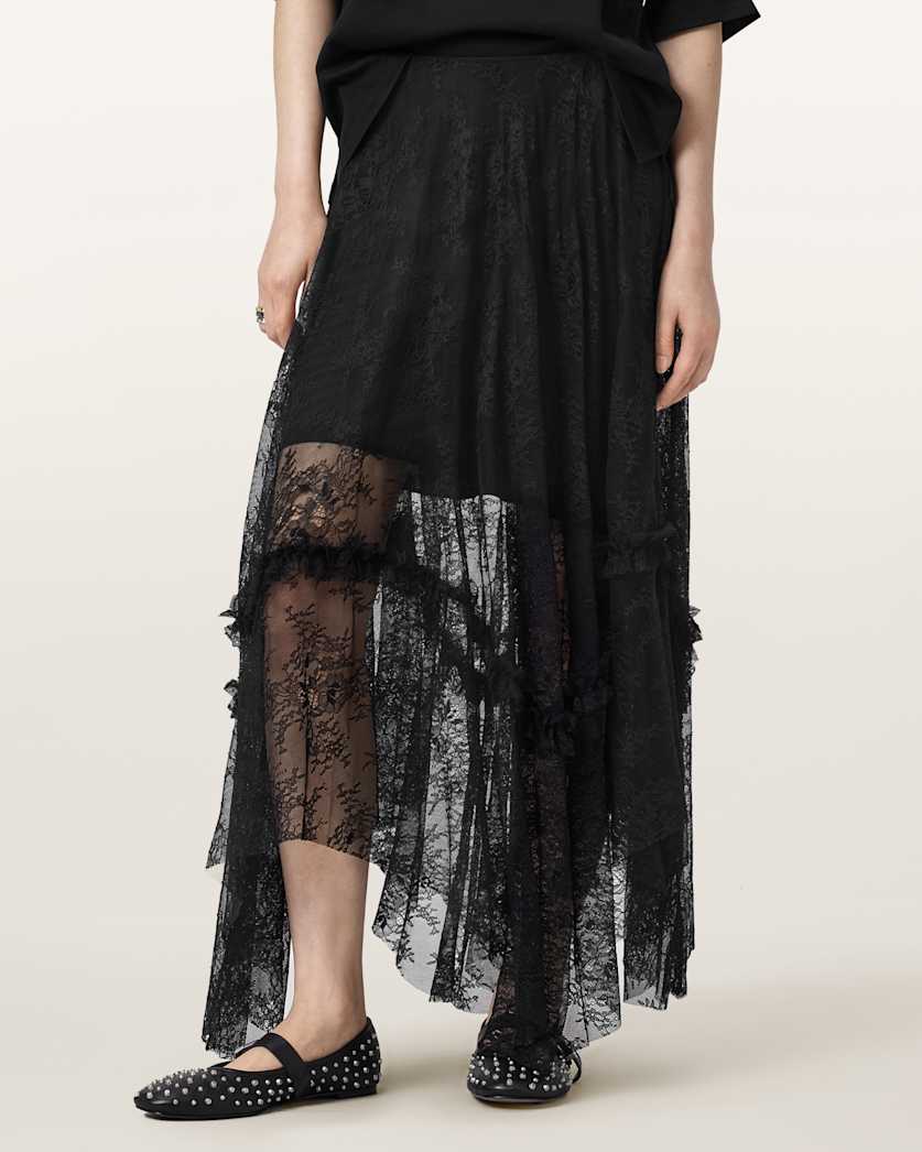 Josie Tiered Lace Midi Skirt