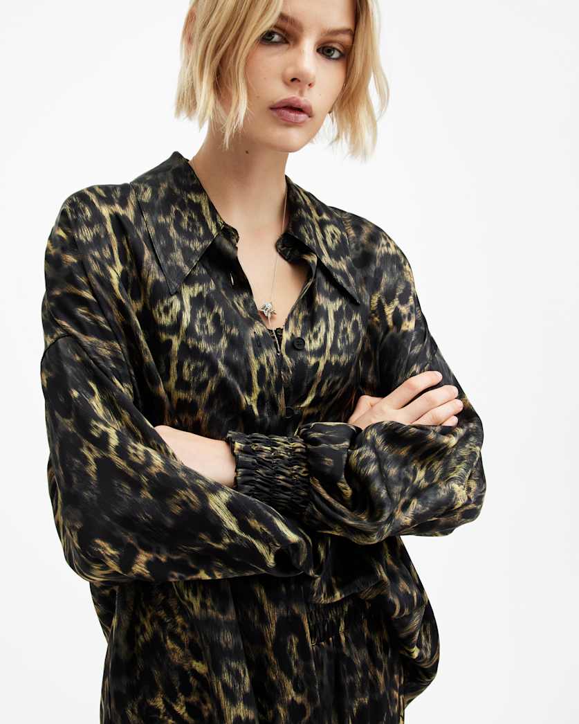 Charli Silk Blend Animal Print Shirt