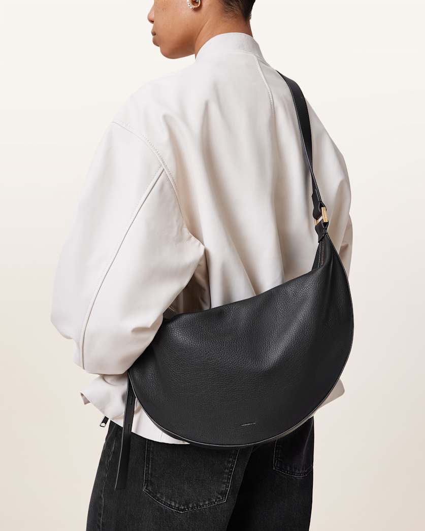 Half Moon Leather Crossbody Bag