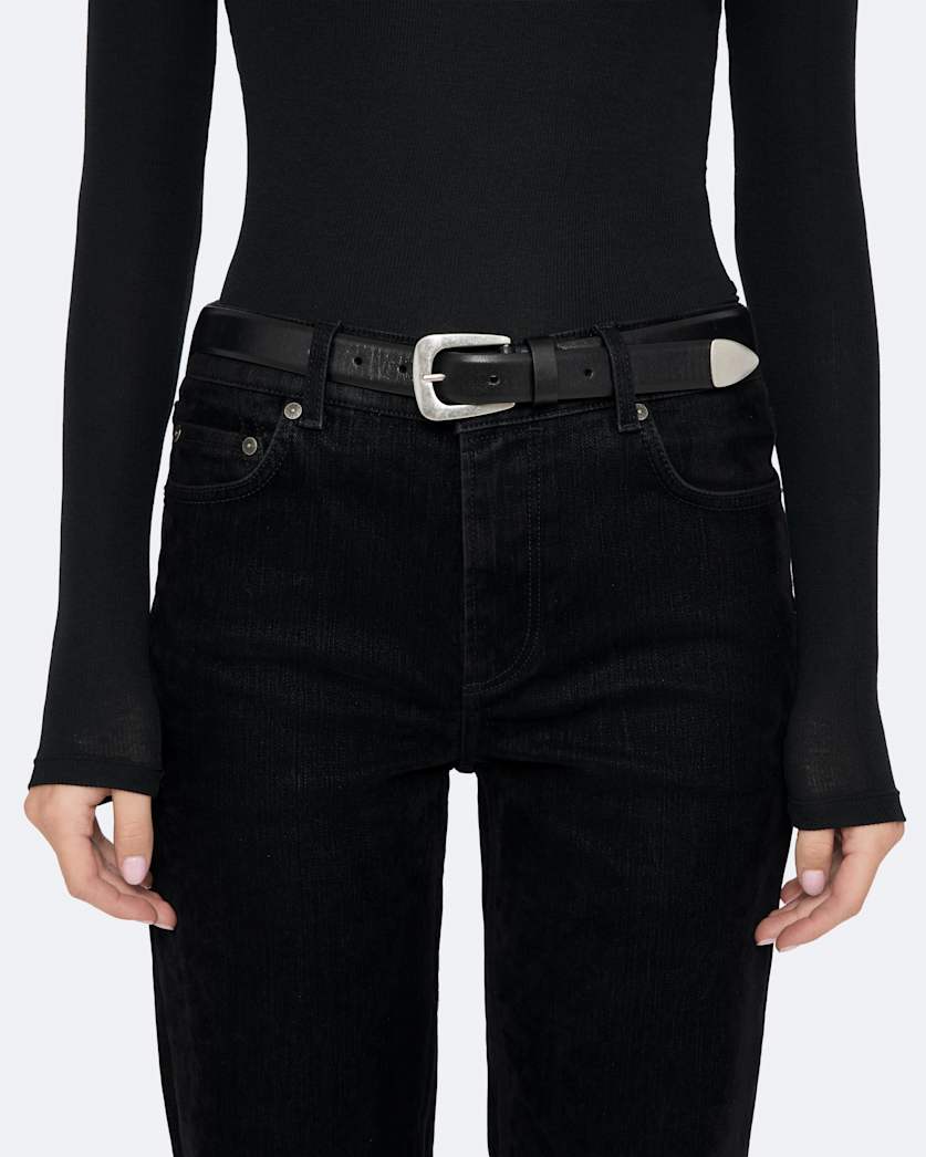 Romy Metal-Tipped Leather Belt