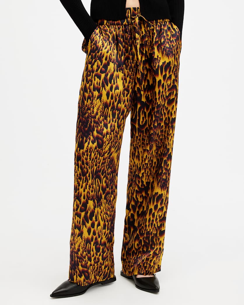 Tyler High Rise Abstract Print Trousers