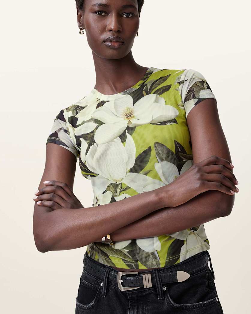 Ellie Mesh Floral Print T-Shirt