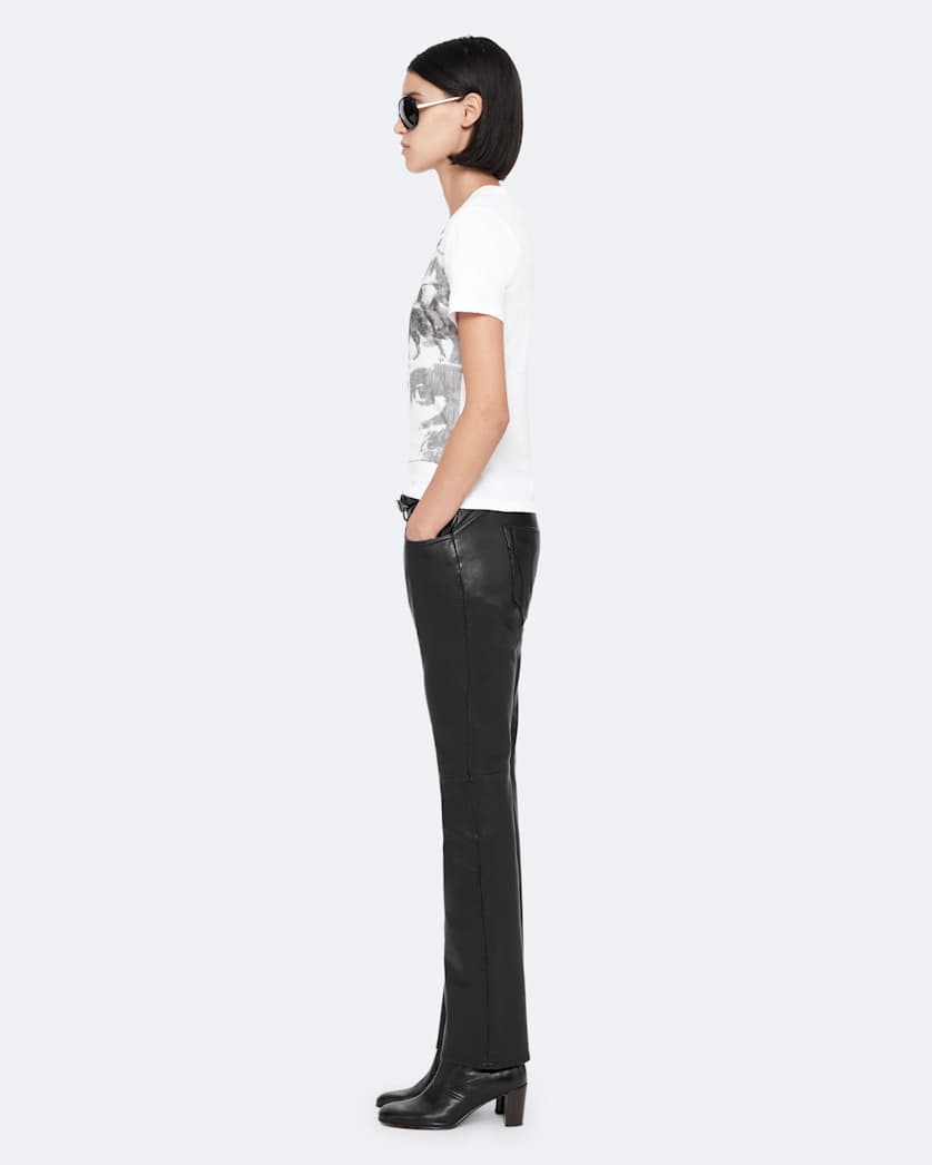 Riella Leather Bootcut Trousers