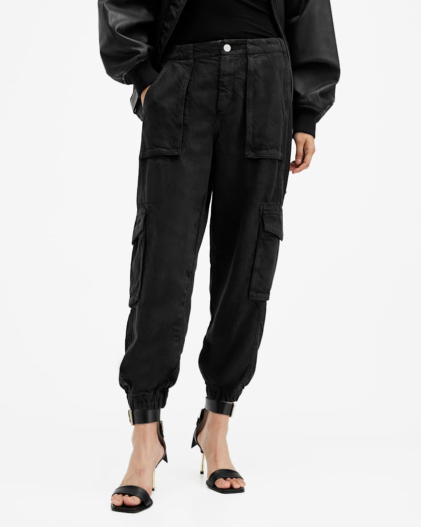 Frieda Tapered Denim Cargo Trousers