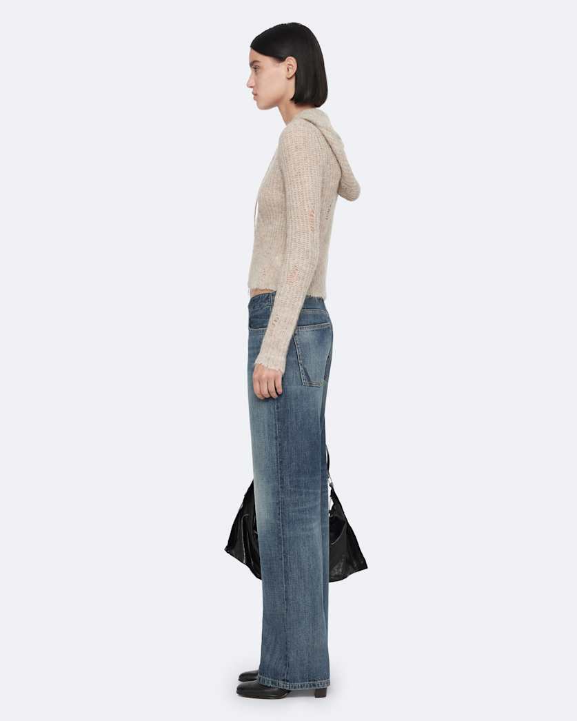 Mabel Cropped Alpaca-Blend Hoodie