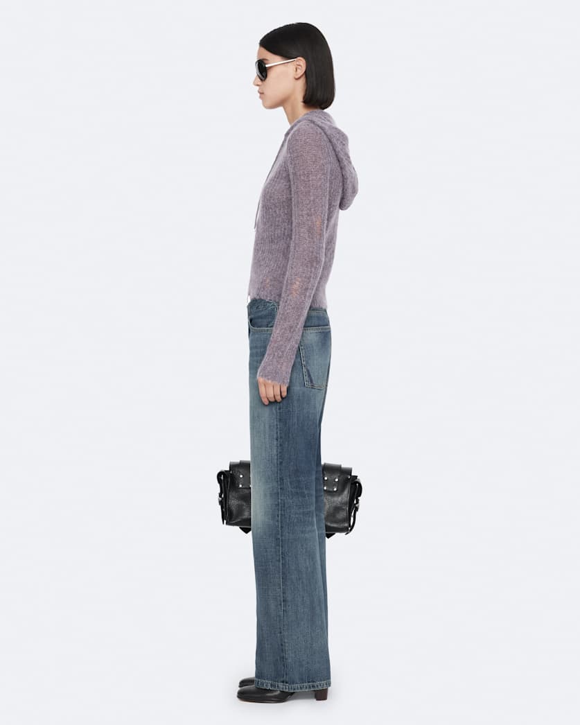 Mabel Cropped Alpaca-Blend Hoodie