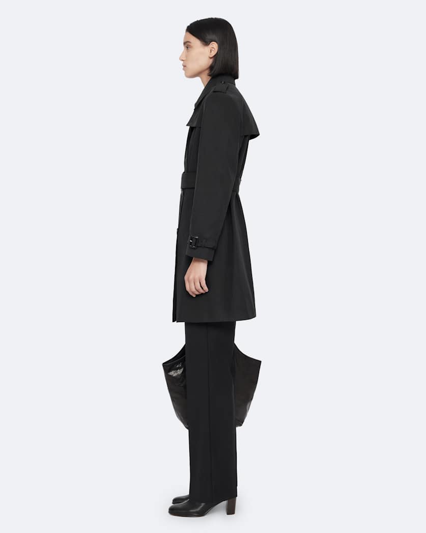 Double-breasted cotton trench coat
