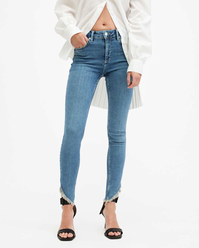 Dax Asymmetric Hem Skinny Denim Jeans