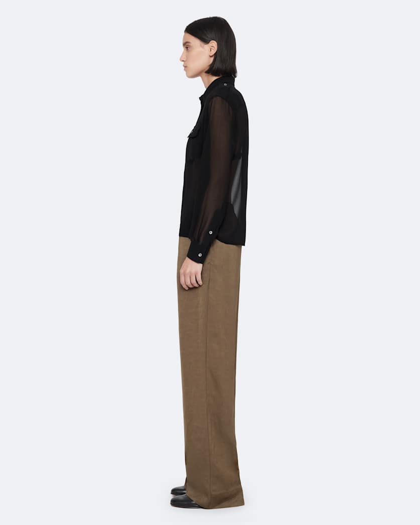 Relaxed pleated satin trousers