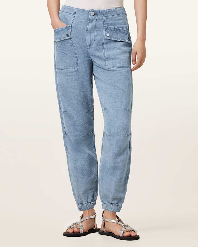 Val High-Rise Cargo Linen Blend Trousers