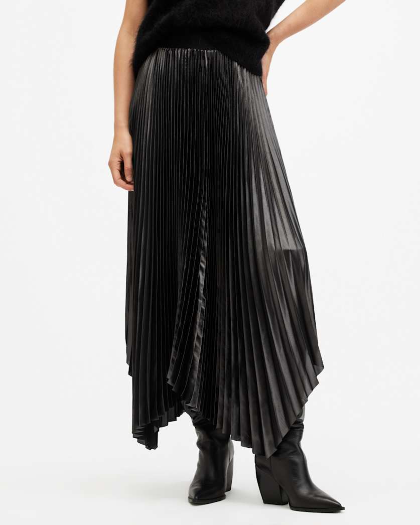 Phia Metallic Asymmetric Maxi Skirt