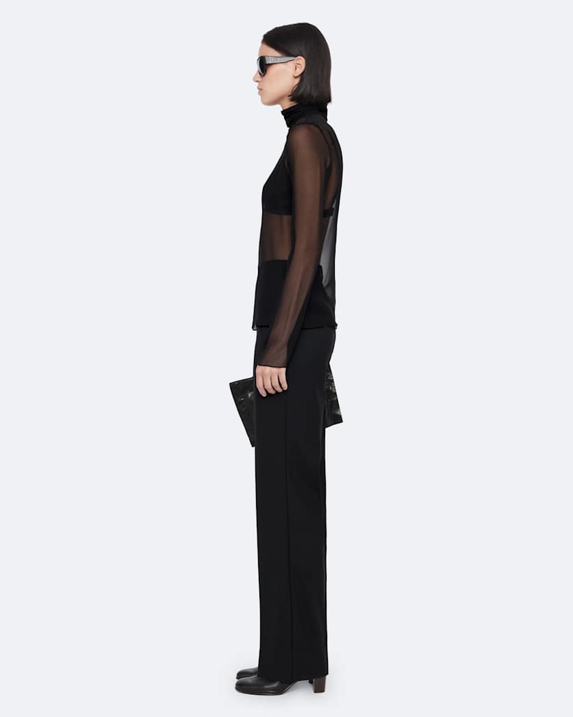 High-neck silk top
