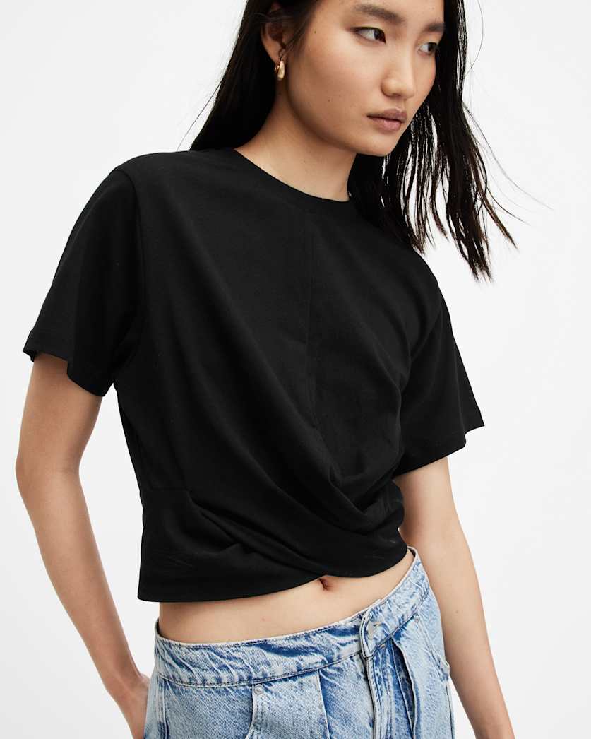 Mallinson Cropped Slim Wrap Over T-Shirt