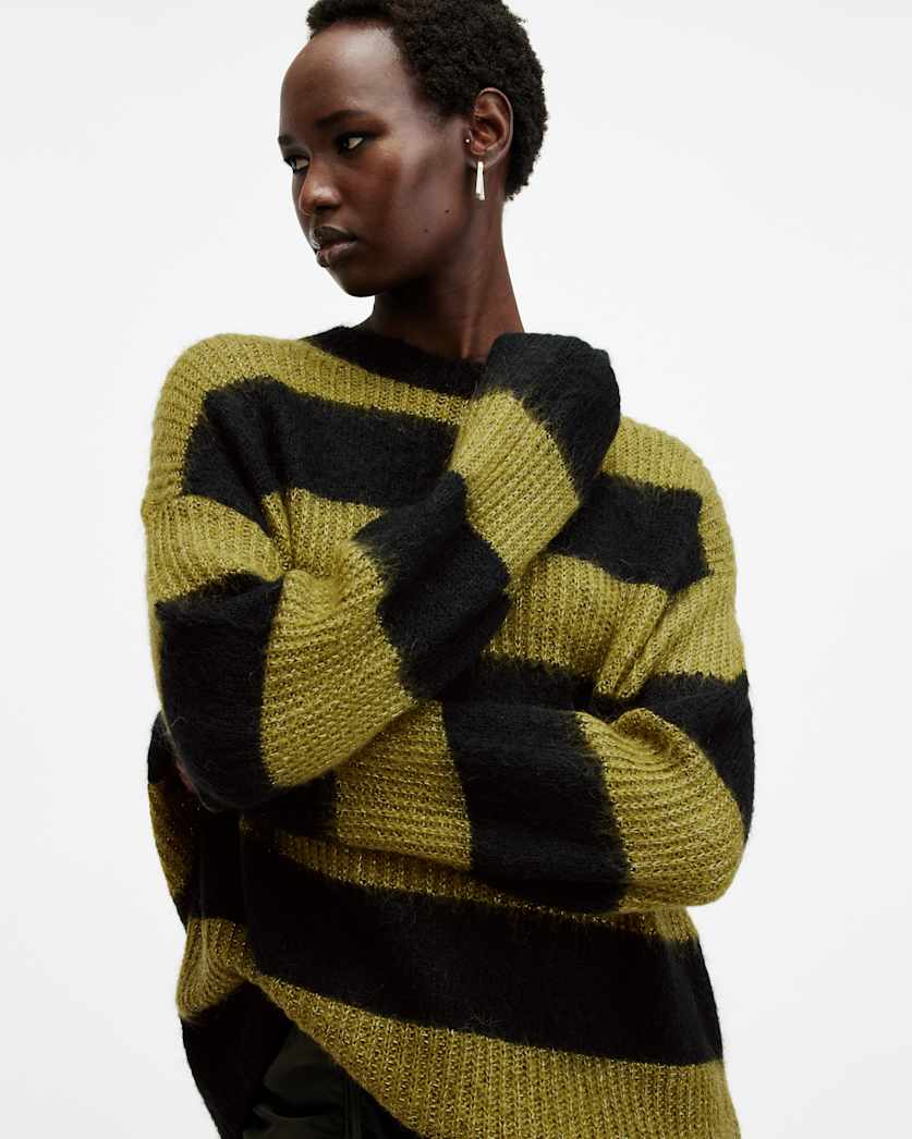 Onyx Striped Relaxed Fit Sweater