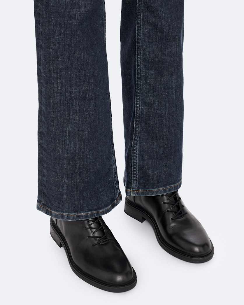 Misty Back-Zip Leather Military Boots