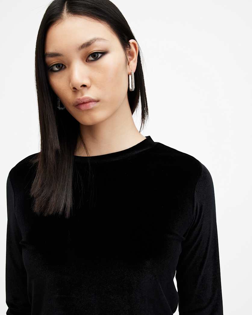Regina Velvet Cut-Out Cropped Top