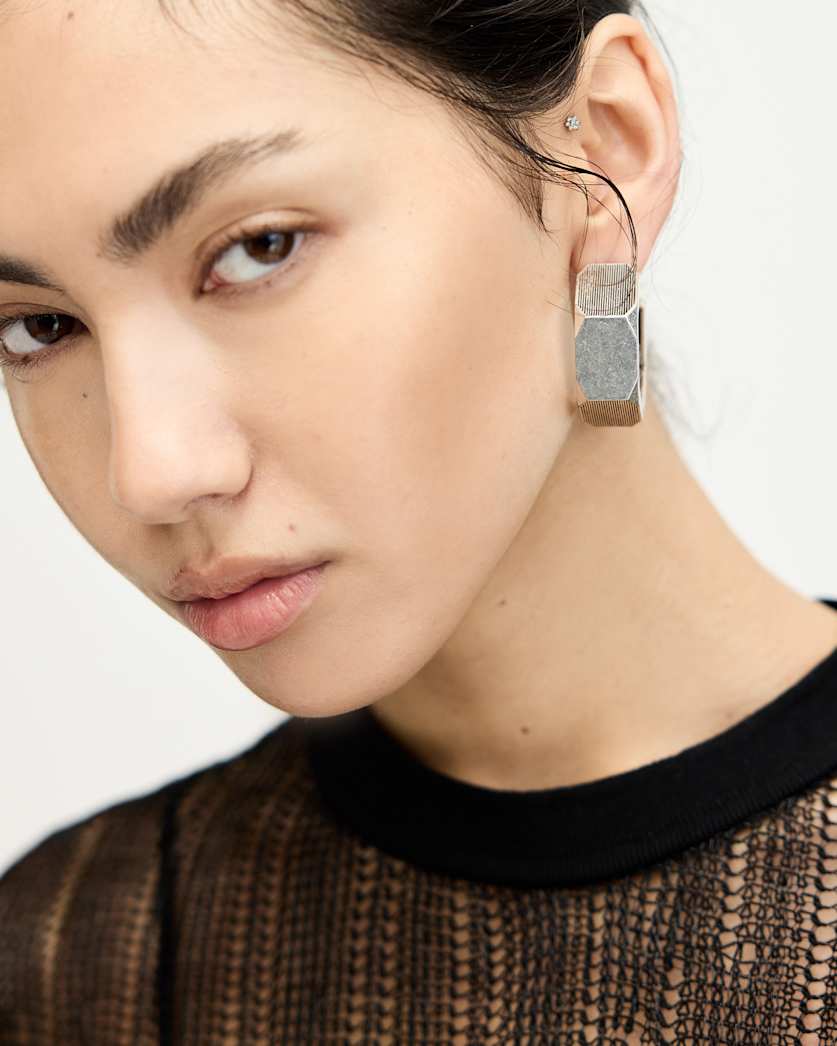 Alex Chunky Hexagon Hoop Earrings