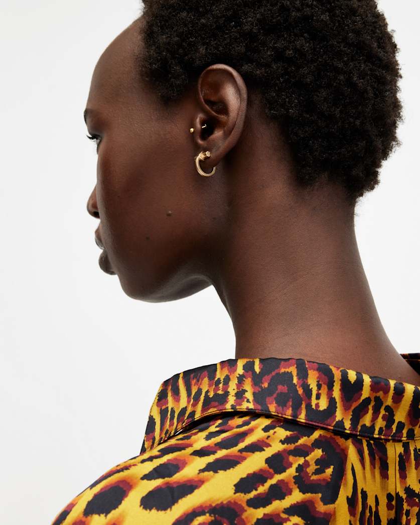 Toggle Huggie Hoop Earrings