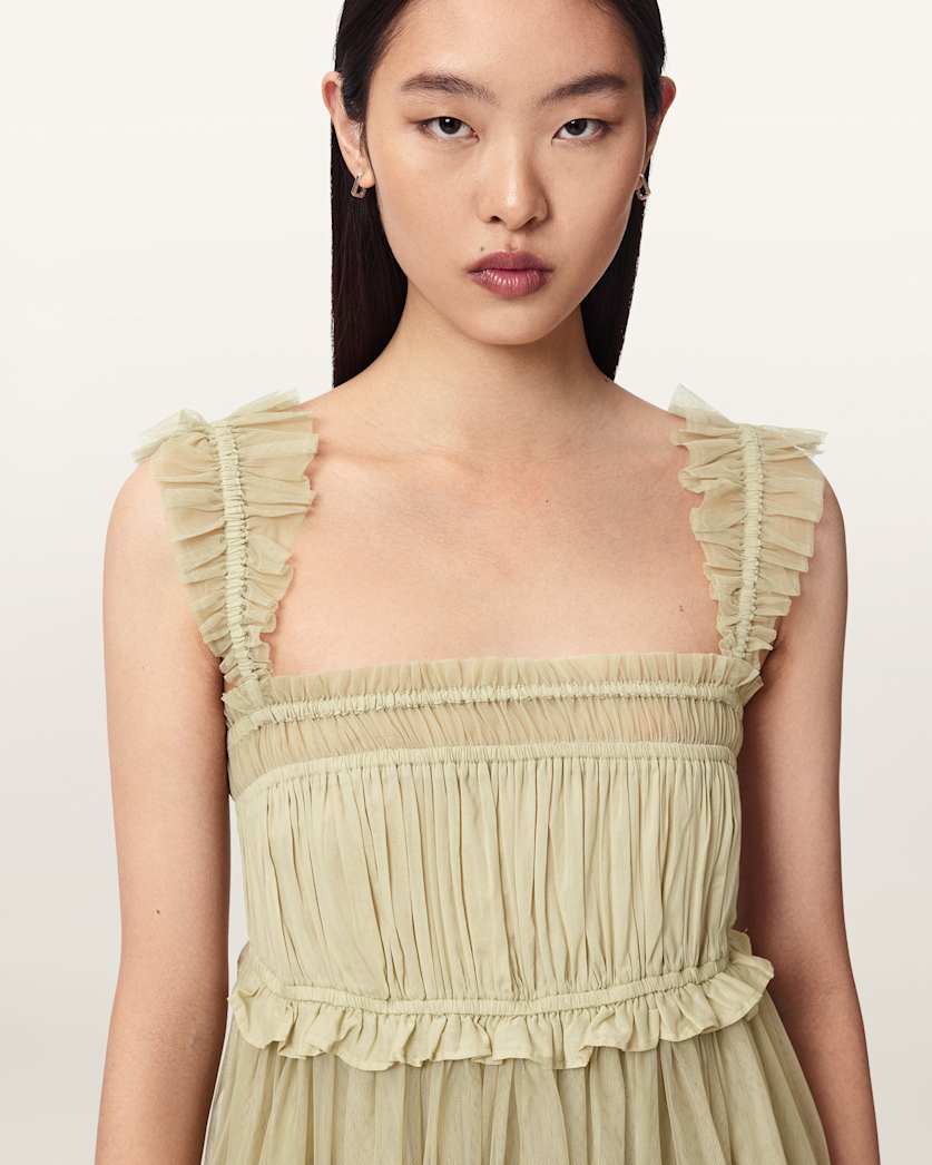 Angela Gathered Frill Mini Dress