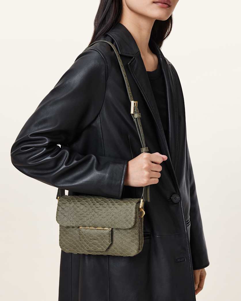 Jupiter Snake Effect Leather Crossbody Bag