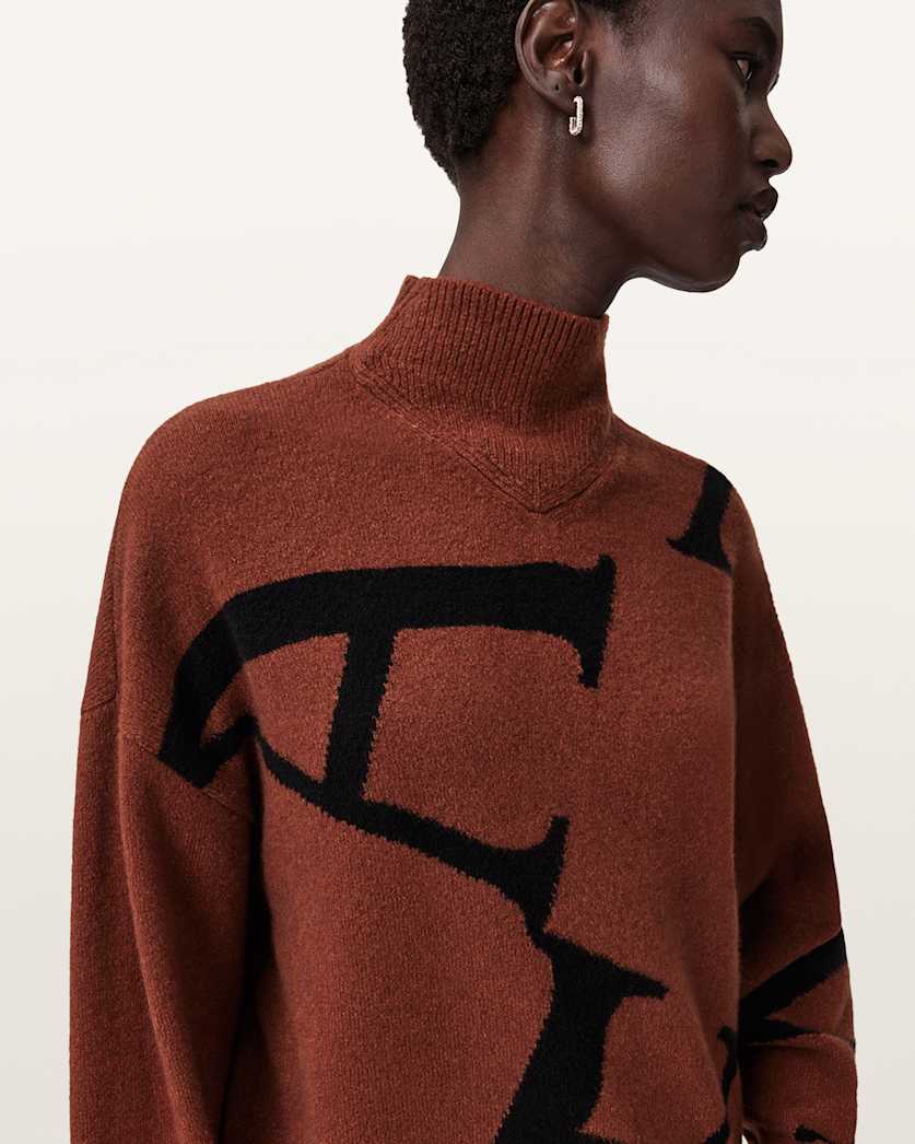 A Star High Neck Jacquard Jumper