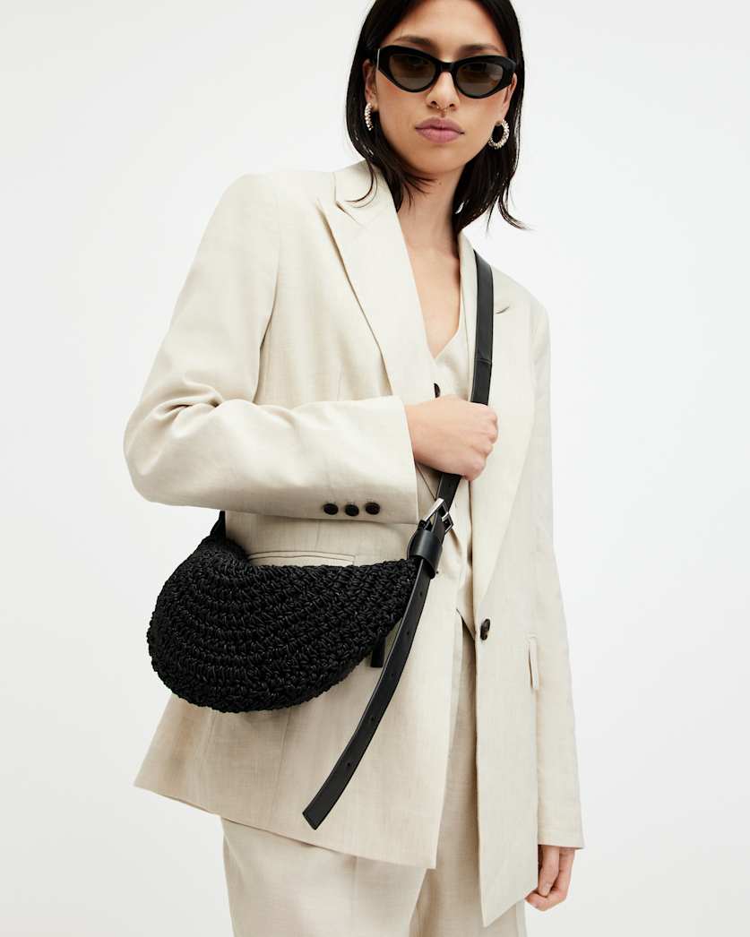 Half Moon Crochet Crossbody Bag