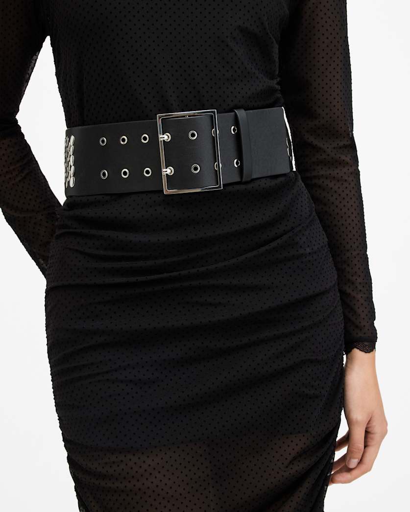 Meredith Studded Wide Leather Belt