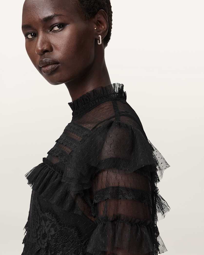 Cavarly Tiered Lace Maxi Dress