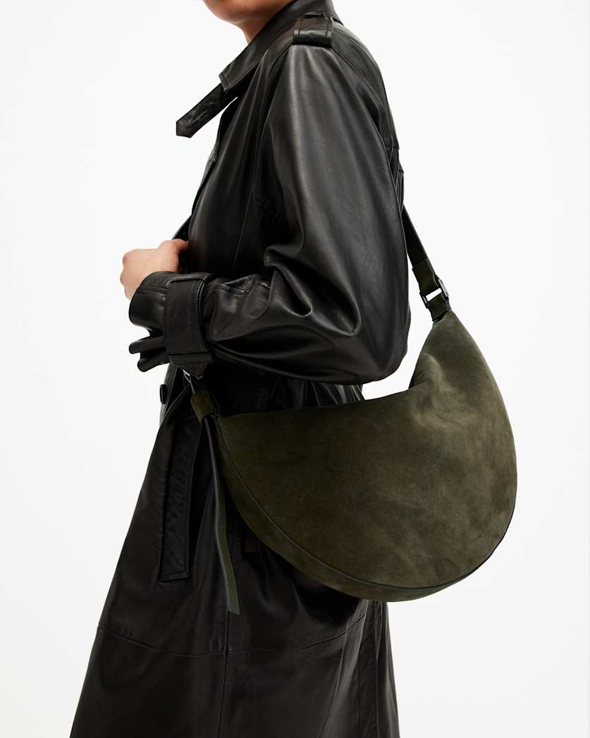 Half Moon Leather Shoulder Bag