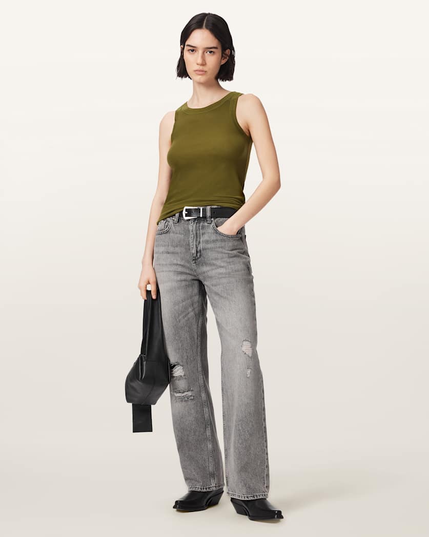 Rina Crew Neck Sleeveless Tank Top