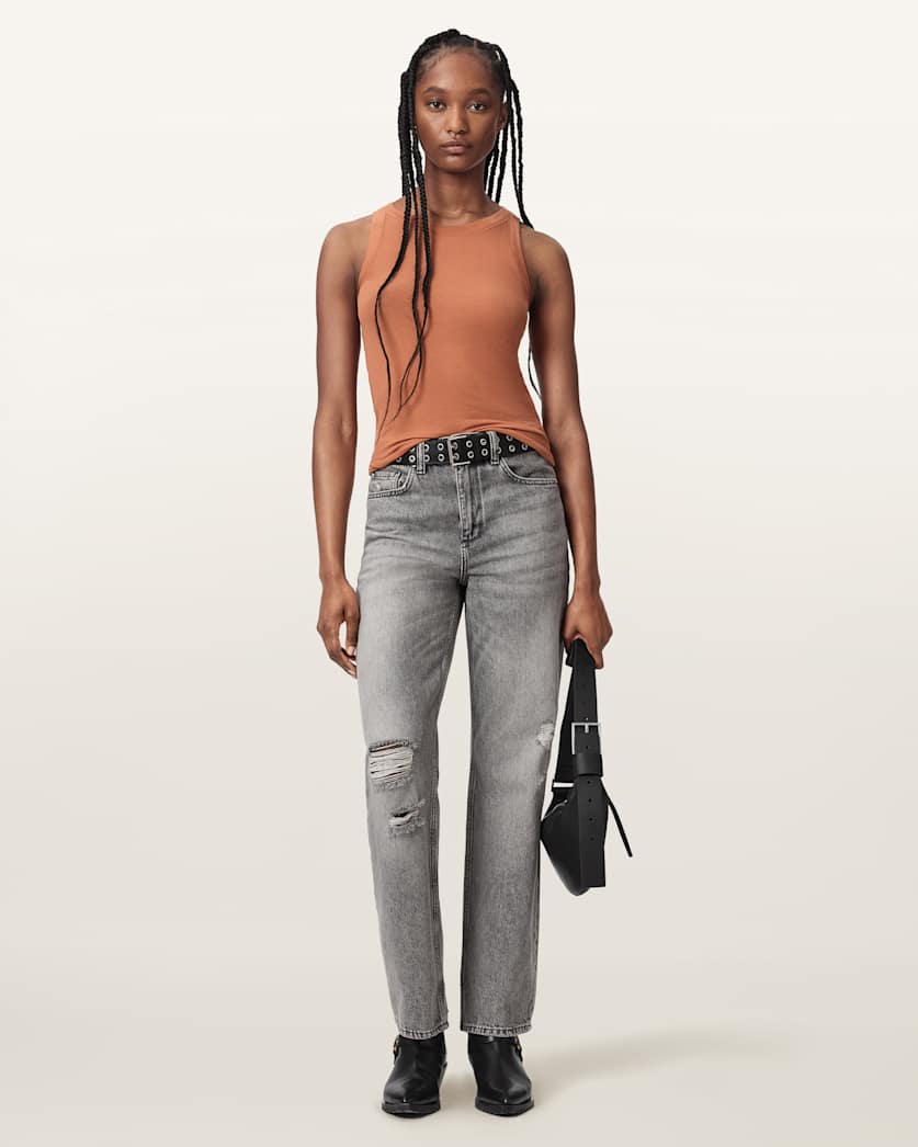 Rina Crew Neck Sleeveless Tank Top