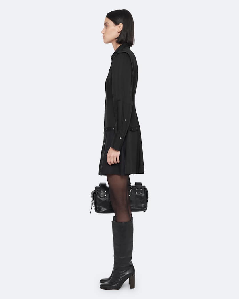 Artemis Silk-Blend Mini Shirt Dress